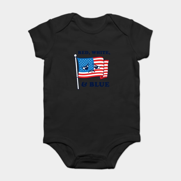 Red White And Blue Baby Bodysuit by dumbshirts